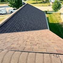 Freshly installed architectural shingle roof